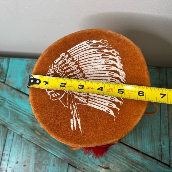 Vintage Native American Canada Leather Wood Drum - Picture 9 of 16